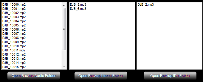 2. Backup Audio Display