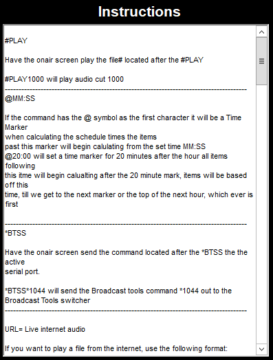 3. Command Cut 
Instruction Area