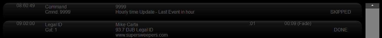 9. Past Schedule