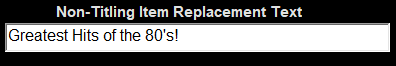 1. Non-Titling 
Replacement Text