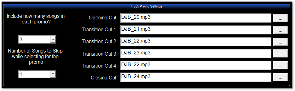 Hook Promo Settings Area