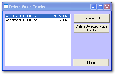 Delete Voice Tracks