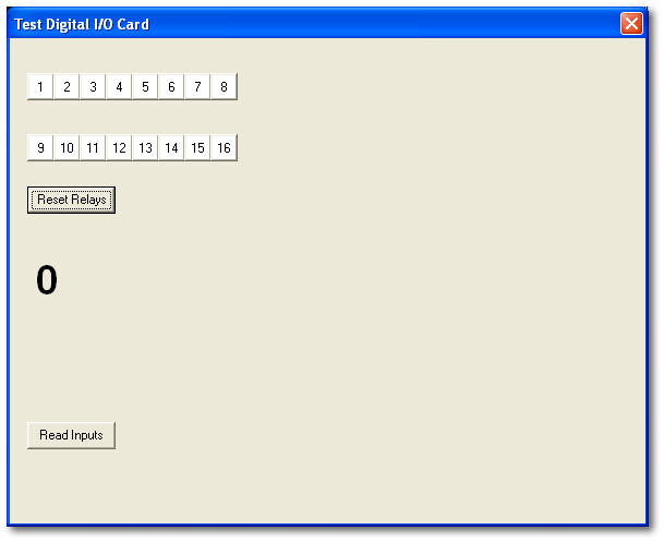 Test Digital I/O Card