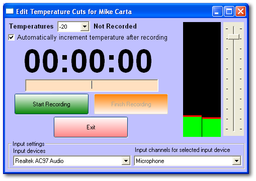 Edit Temperature Cuts