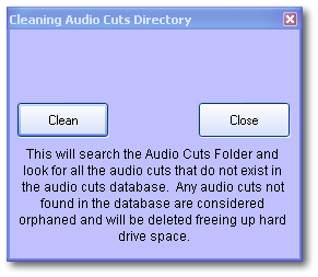 Cleaning Orphaned Audio Cuts