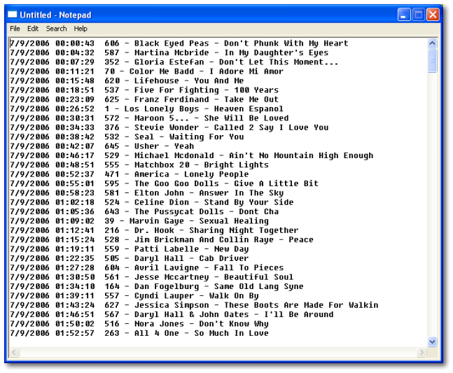 Song Play Report