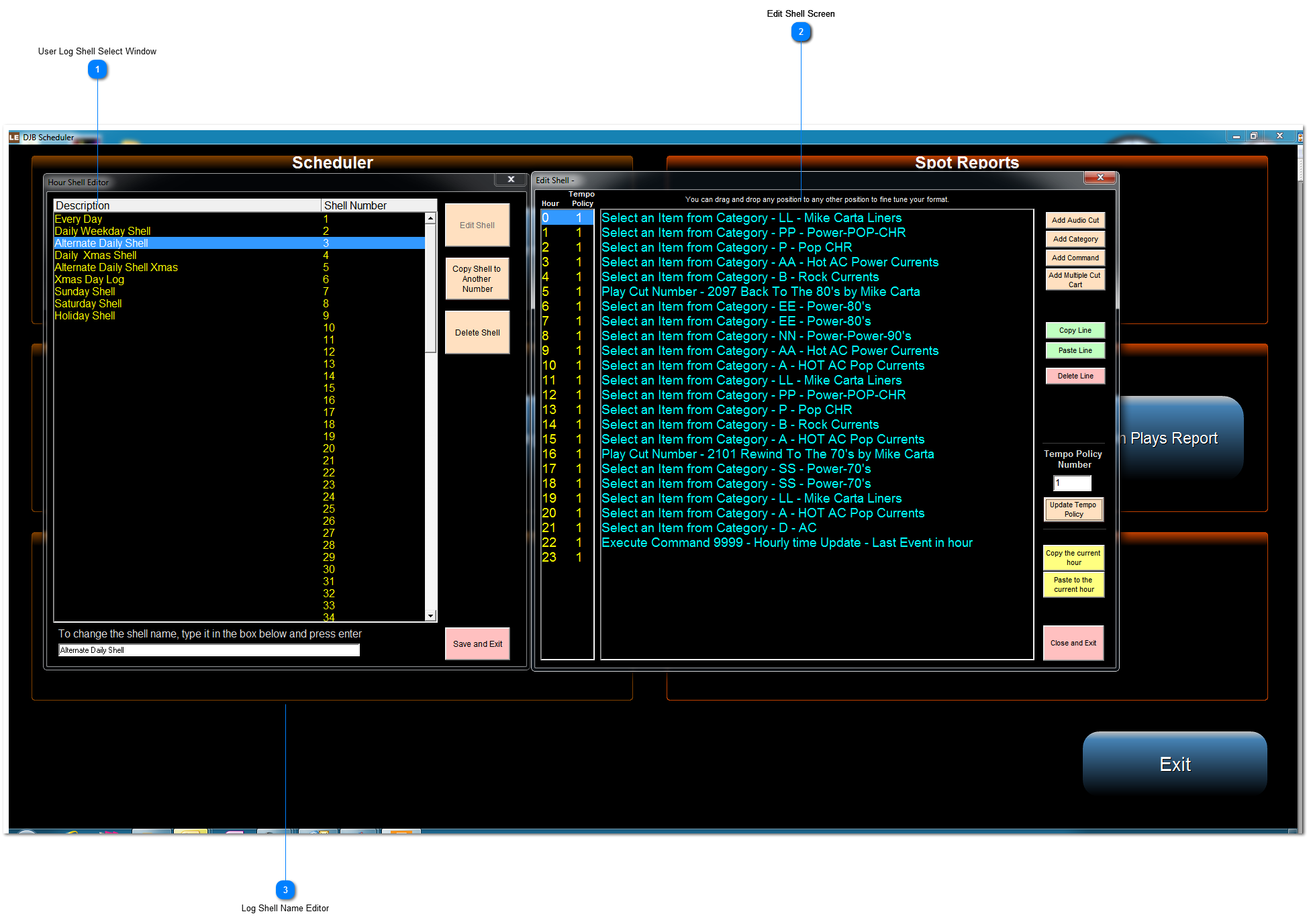 Hour Shell Edit opens Edit Shell