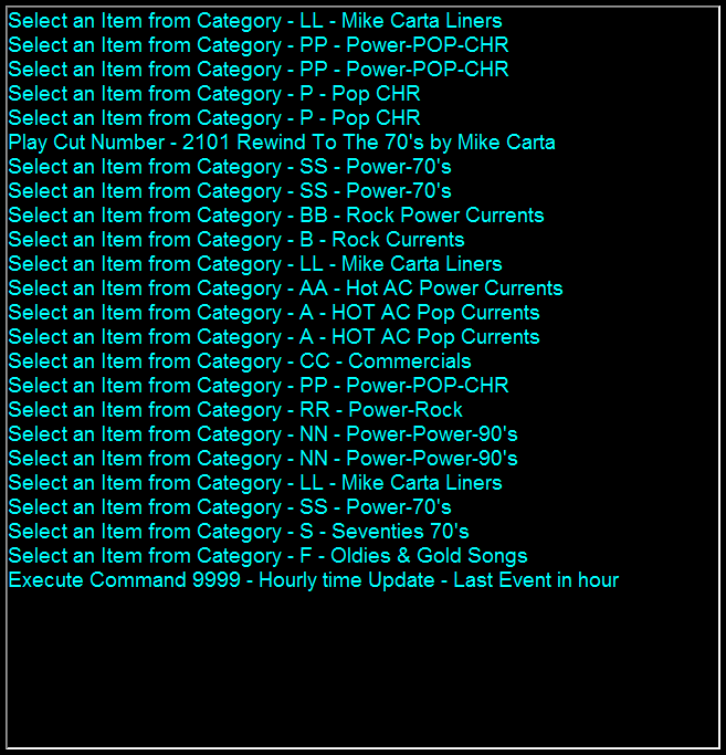 1. Log Shell List of Music Imaging Spots & Commands
