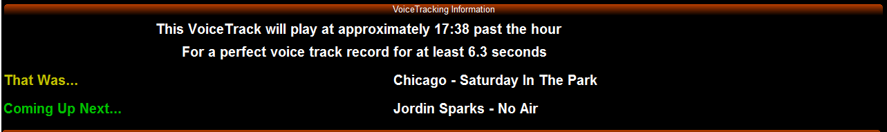 12. VoiceTrack Info