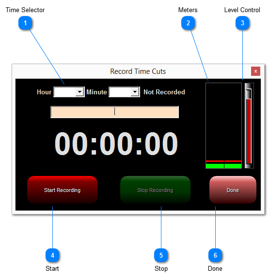Record Time Cuts window