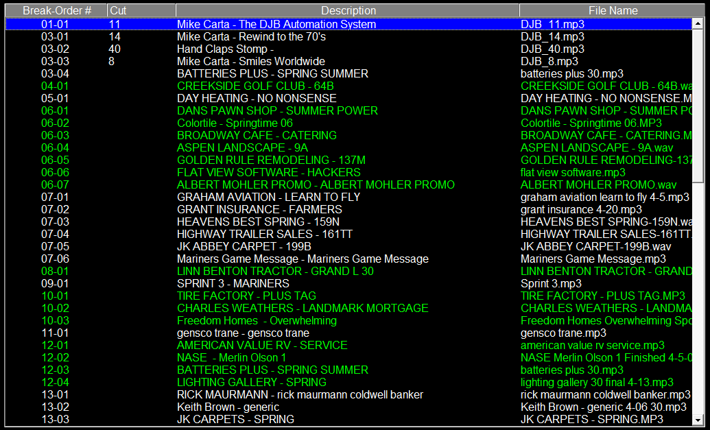 5. Selected Show 
Window