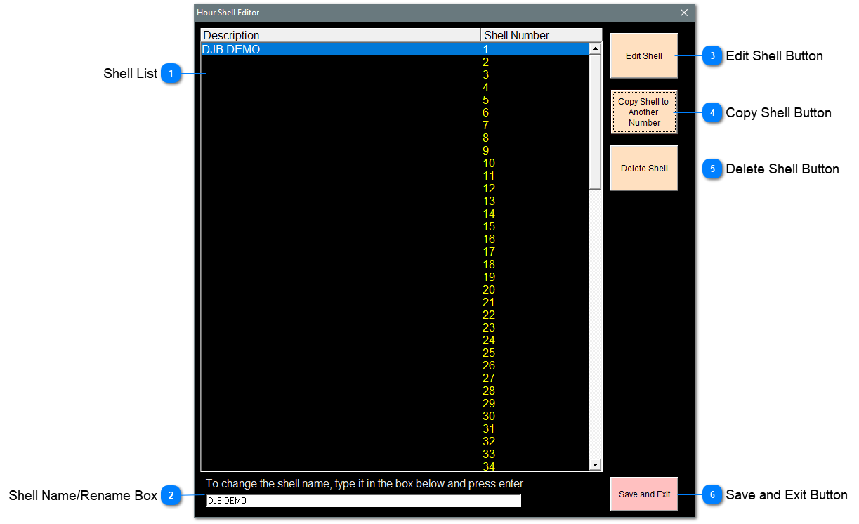 Hour Shell Editor