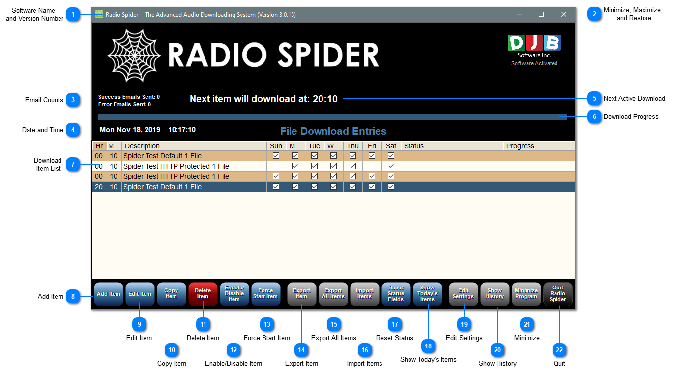 DJB Radio Spider 3 Screen