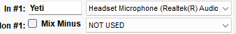 2. Source #1 Select Your USB Host Microphone
