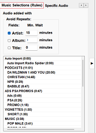 4.            Option 2
Music Selections (Rules)