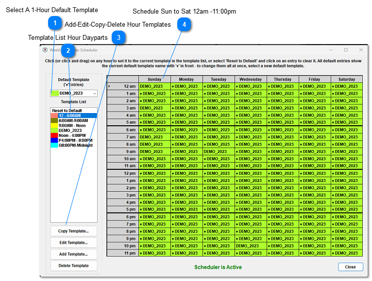 Weekly Template Scheduler