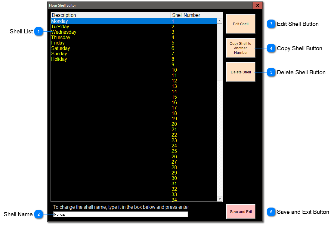 Hour Shell Editor